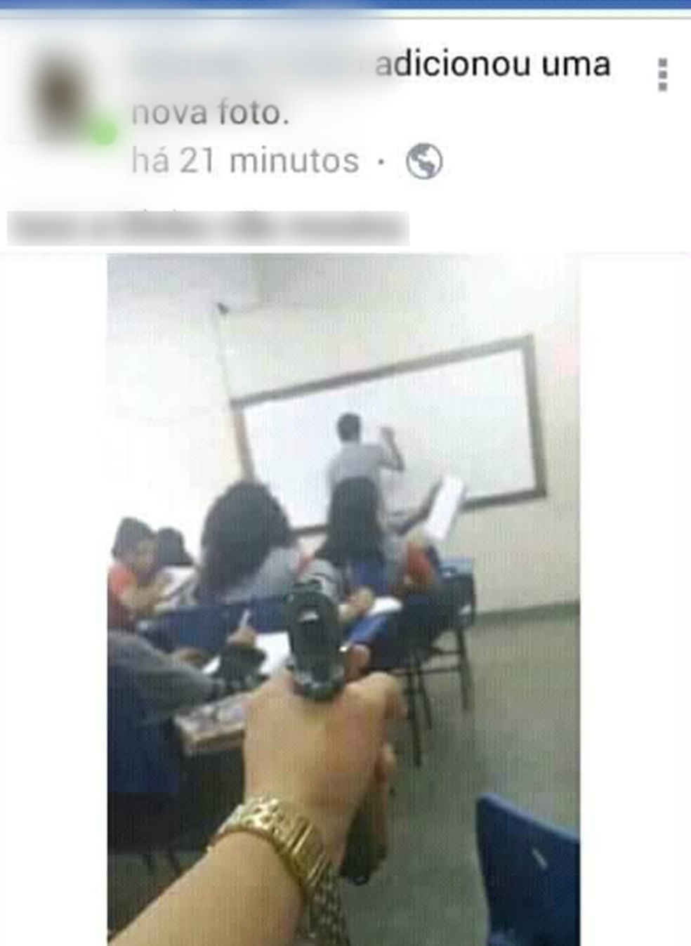 Jovem Que Postou Foto De Arma Apontada Para Professor Em Sala De Aula E Conduzido Para Delegacia No Am Amazonas G1 It can be downloaded in best resolution and used for design and web design. jovem que postou foto de arma apontada