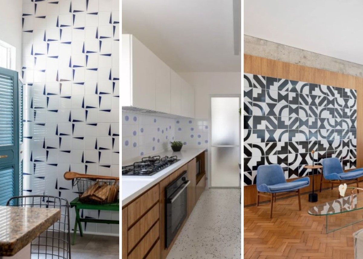 Painel de azulejos: inspire-se com projetos que recorrem ao elemento ...