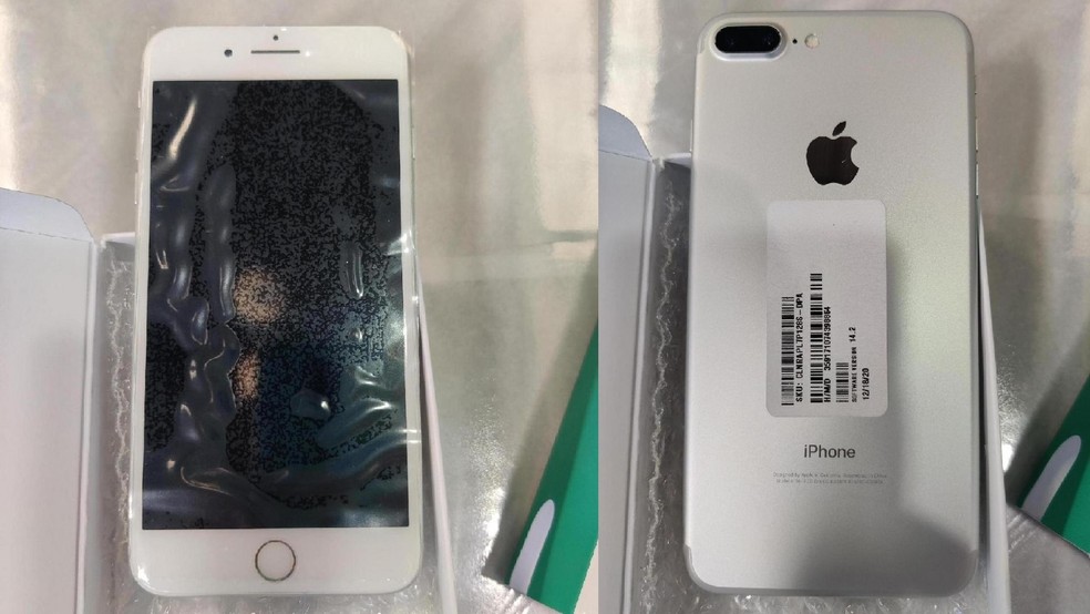 Lote 65 do leilão apresenta modelos de iPhone 7 com 32 GB — Foto: Divulgação/Receita Federal