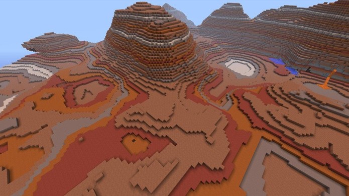 Em biomas como Mesa é possível encontrar vários dos novos blocos de Minecraft (Foto: Reprodução/Reddit)