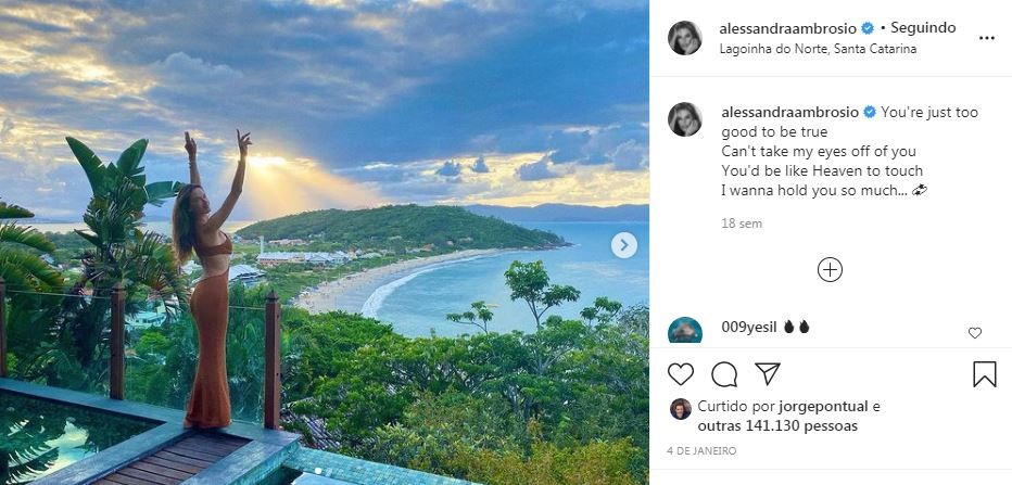 Alessandra Ambrosio passou o Réveillon no hotel de Belle Silva (Foto: Reprodução / Instagram)