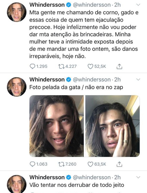 Whindersson Nunes se pronuncia na rede social (Foto: Reprodução/Twitter)