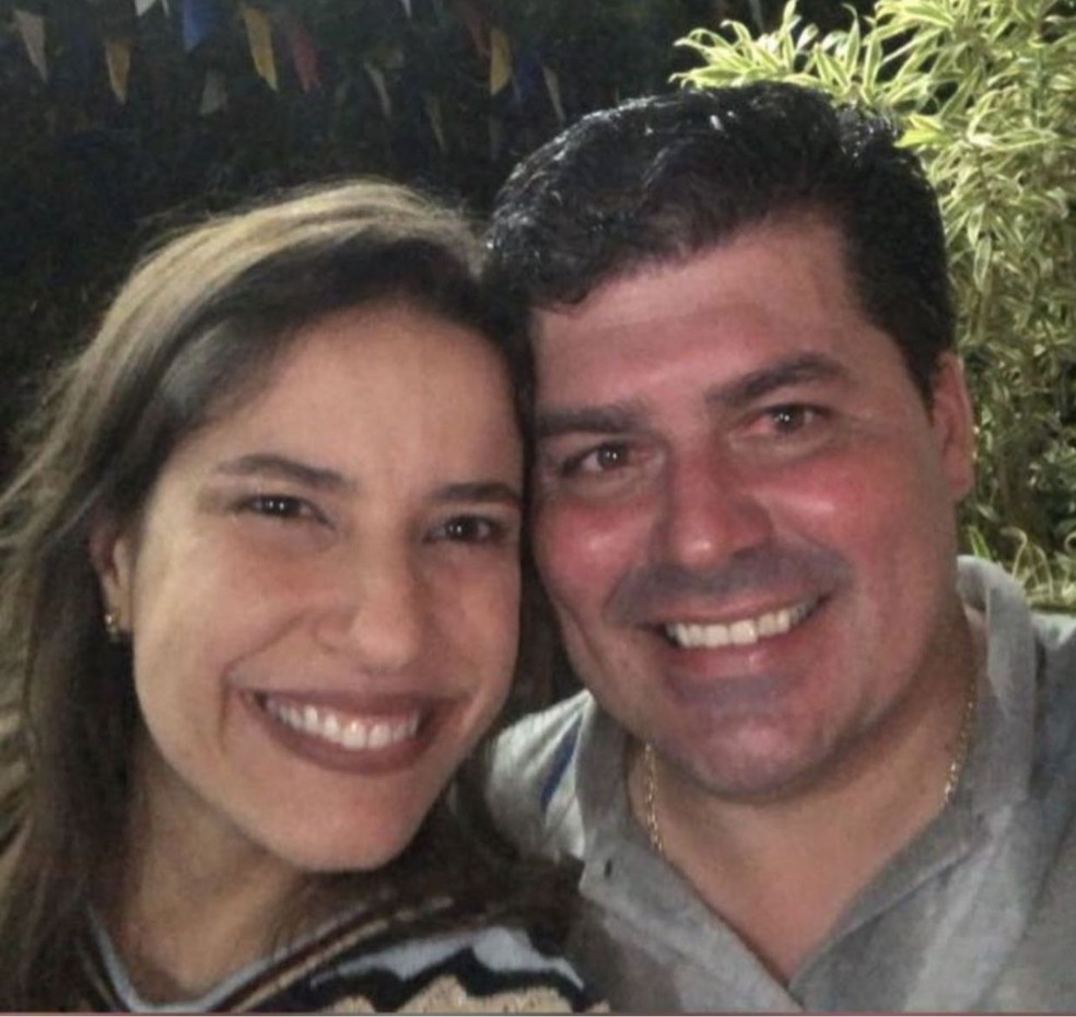 Raquel Lyra com o marido Fernando Lucena — Foto: Arquivo pessoal/Divulgação