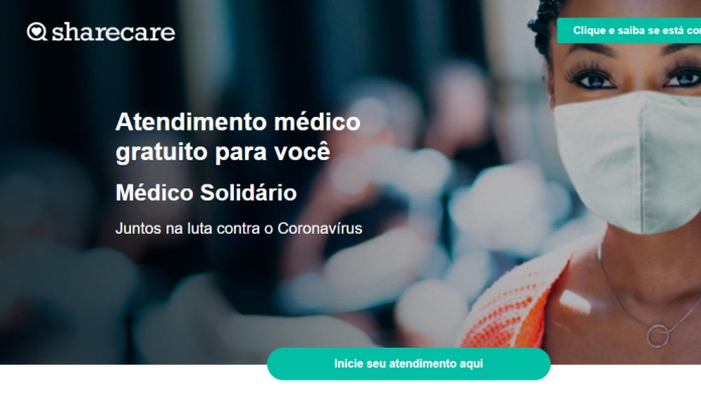 Plataforma Médico Solidário oferece atendimento online de graça — Foto: Reprodução/Paulo Alves
