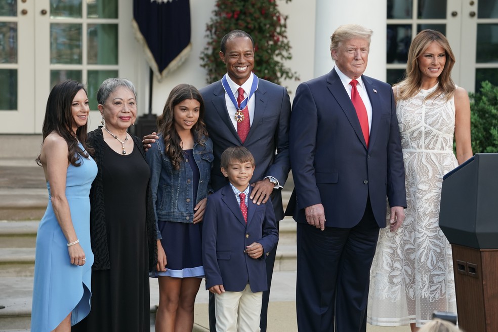 Tiger Woods e família — Foto: Getty Image/Win McNamee