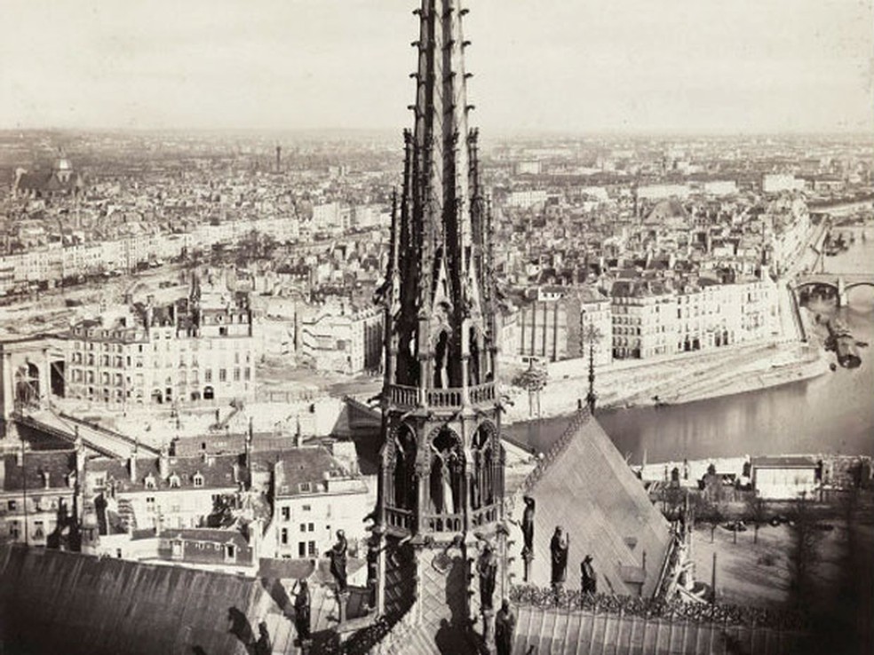 Foto de 1859-60 mostra a Catedral de Notre-Dame — Foto: AAF Collection, Prints and Photographs Division, Library of Congress, Washington, D.C