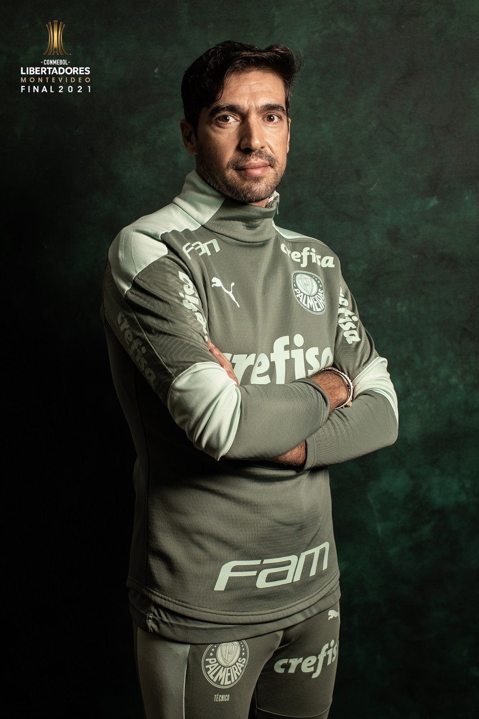 Abel Ferreira, do Palmeiras, em foto oficial da final da Libertadores — Foto: Divulgação/Conmebol