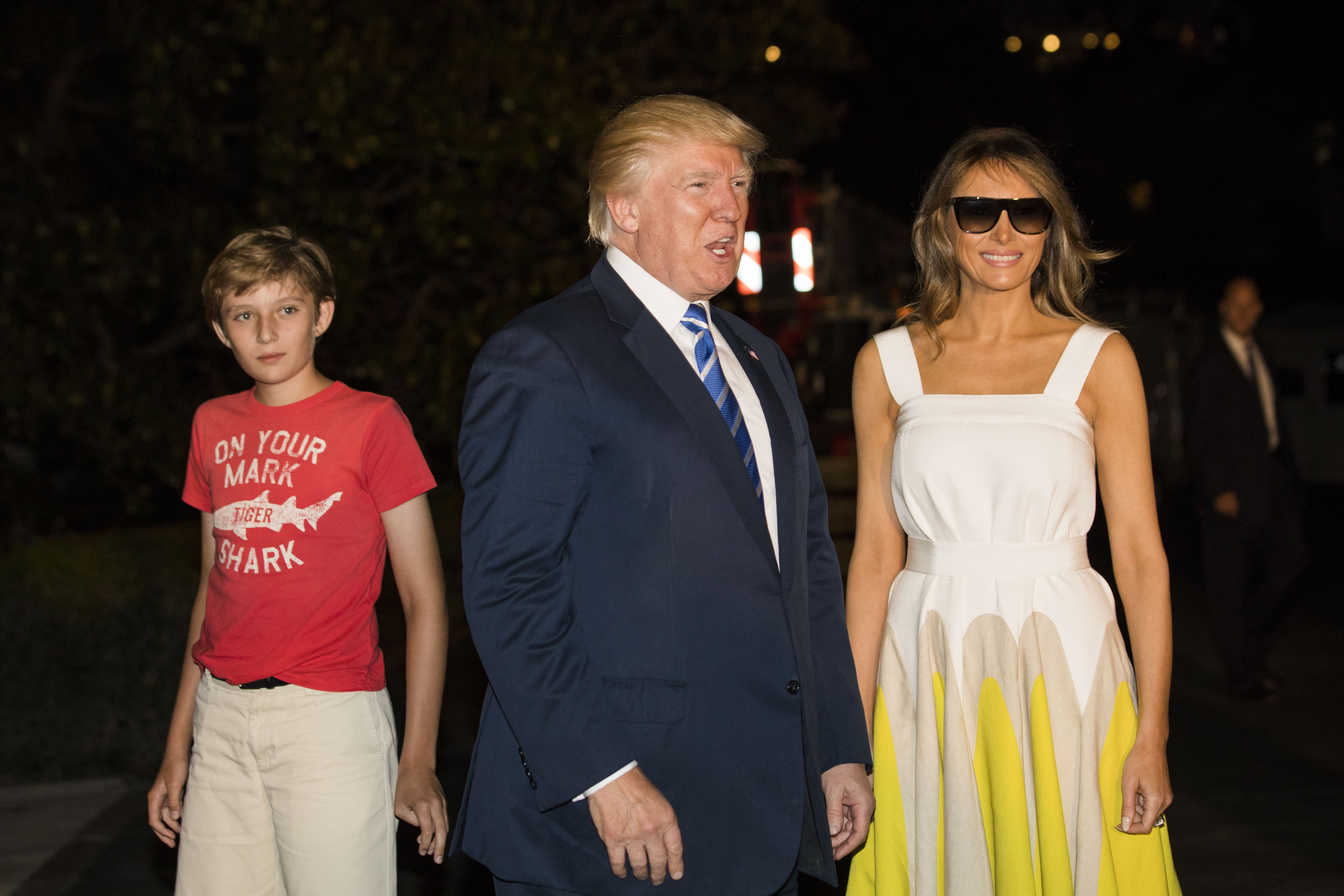 Donald Trump, Melania Trump e o filho caçula dos dois, Barron (Foto: Getty Images)
