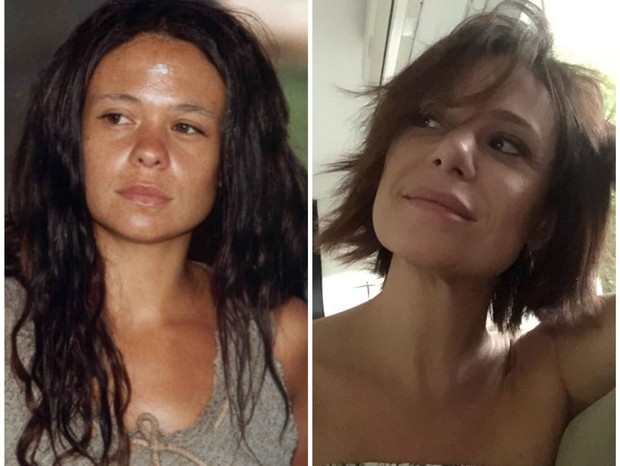 Vanessa Gerbelli em O Cravo e a Rosa (Globo, 2000), e com visual atual aos 48 anos de idade (Foto: Divulgação/TV Globo e Reprodução/Instagram)