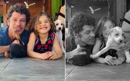 José Loreto adota dois cachorros e mostra encontro da dupla com a filha