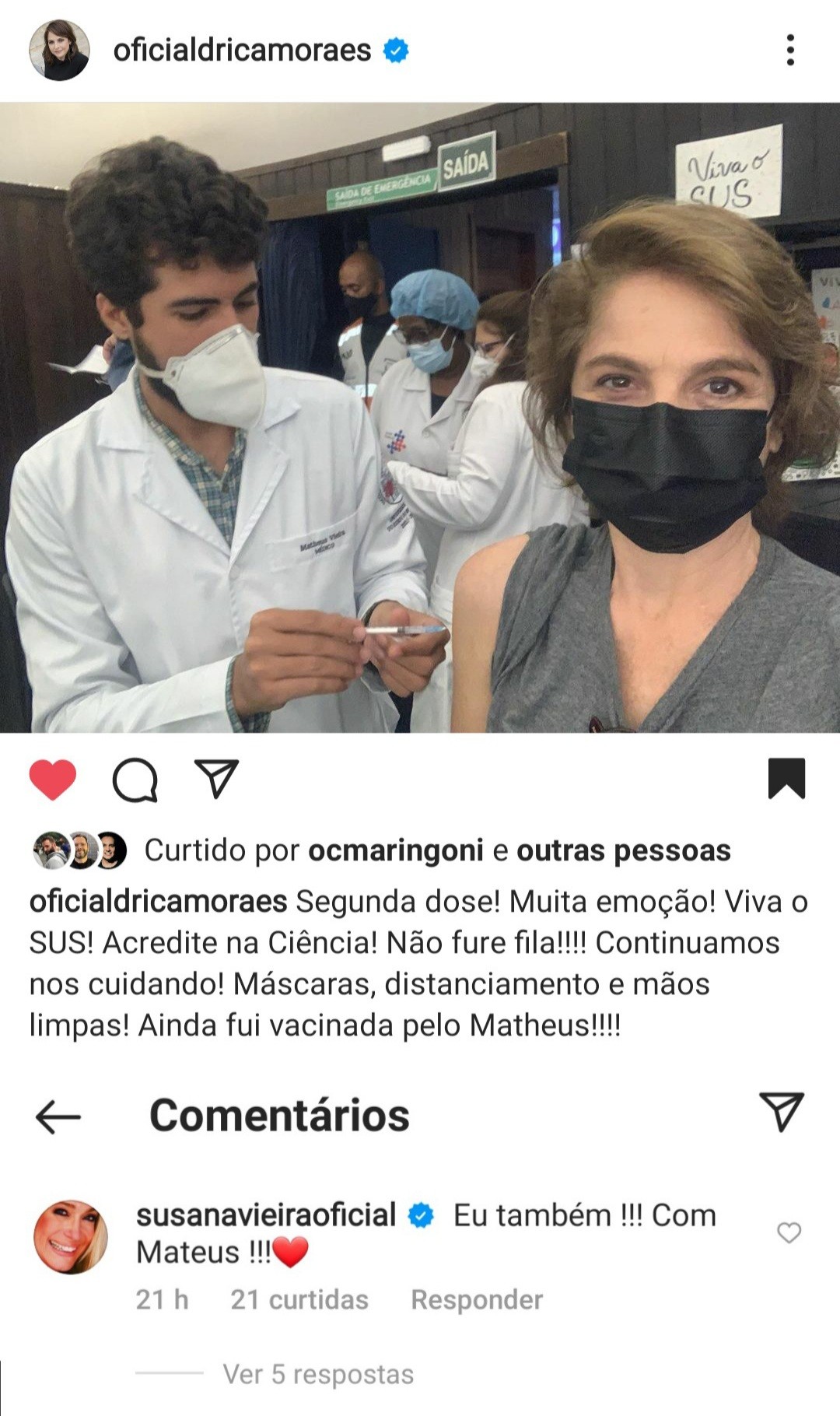 Drica Moraes e Susana Vieira paparicam médico  (Foto: Reprodução / Instagram )