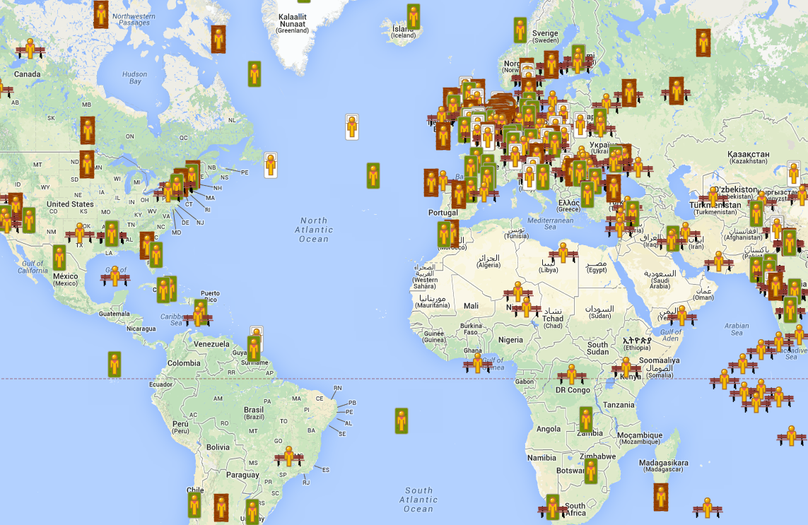 As marcações ao redor do mundo (Foto: Reprodução)