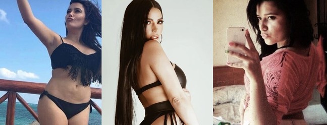 Dania Mendez antes e depois das plásticas — Foto: rep Twitter