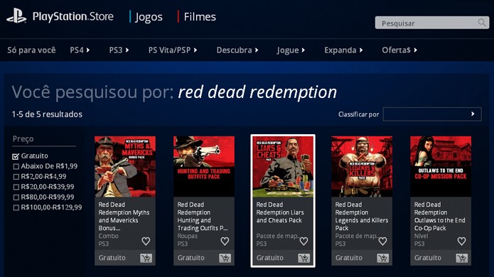 Vale a pena fazer uma busca pelos DLCs gratuitos de Red Dead Redemption, pois há mais pacotes grátis além dos mais recentes (Foto: Reprodução/Rafael Monteiro)