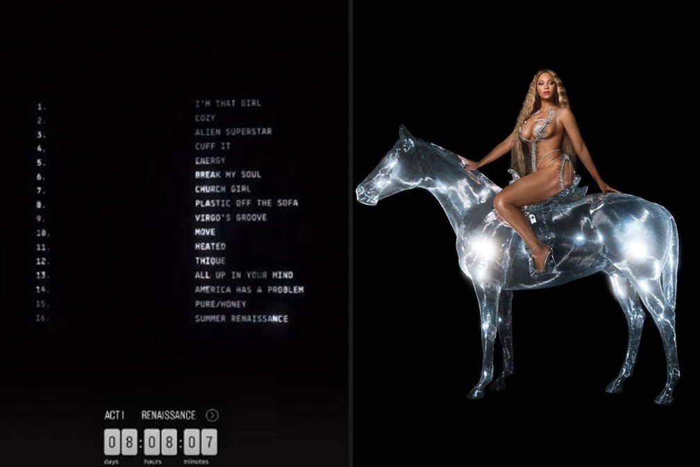 Beyoncé divulga nomes das 16 faixas do álbum 'Renaissance' — Foto: Reprodução/Instagram