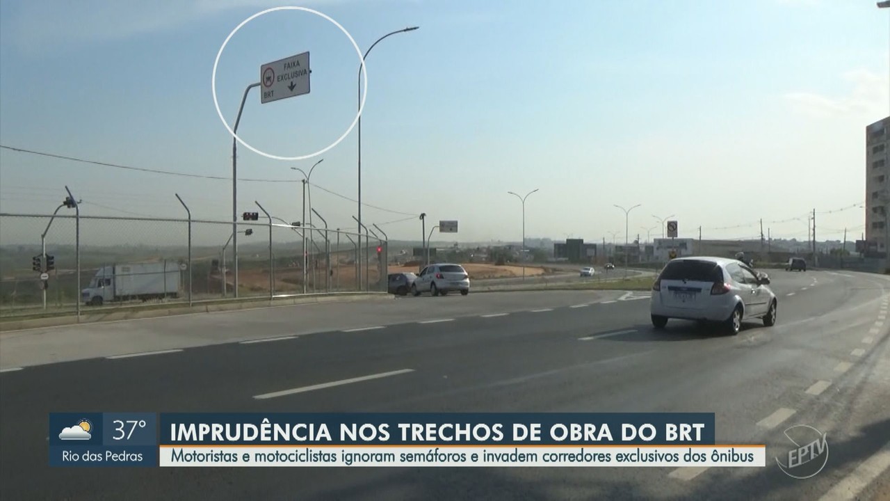 Motoristas e motociclistas invadem trechos exclusivos dos ônibus em Campinas