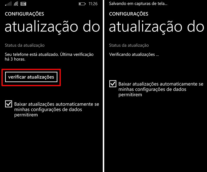 Windows Phone procurará pelo update e baixará o Lumia Denim se estiver disponível (Foto: Divulgação/Windows Phone Store)