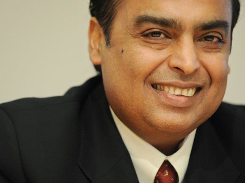 Mukesh Ambani, presidente da Reliance Industries, a empresa mais valiosa da Índia, manteve a primeira posição — Foto: AFP