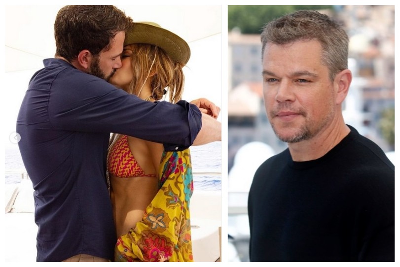 O ator Matt Damon celebrou a retomada do romance entre Ben Affleck e Jennifer Lopez (Foto: Instagram/Getty Images)