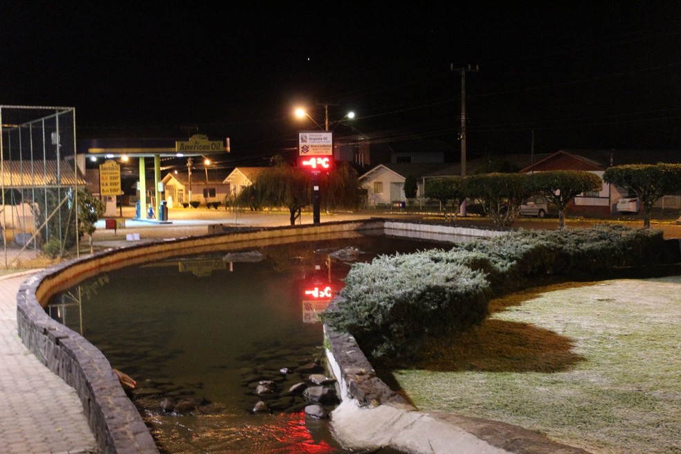 Urupema registrou temperaturas negativas  (Foto: Marleno Muniz Farias/ Prefeitura de Urupema/ Divulgação)