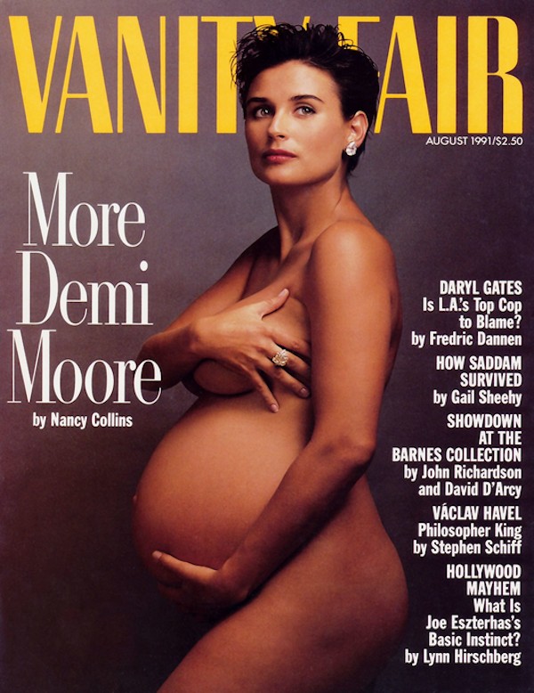 A atriz Demi Moore na clássica capa da revista Vanity Fair datada de 1991 (Foto: Divulgação)