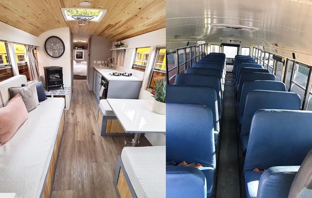 Casal compra ônibus escolar e o transforma em casa de luxo (Foto: reprodução/instagram)