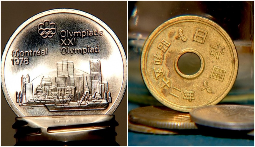 Cole��o de Nathalino conta com pe�as raras, como a moeda que � edi��o comemorativa dos Jogos Ol�mpicos de Montreal, no Canad�, em 1976 � Foto: TV TEM/Reprodu��o