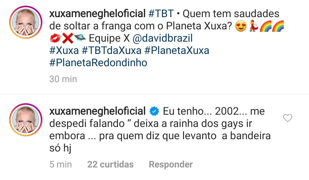 Xuxa alfineta haters em publicação no Instagram (Foto: Reprodução/Instagram)