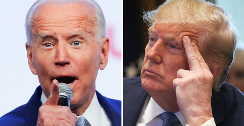 Joe Biden e Donald Trump devem disputar eleições em novembro — Foto: Mike Blake/Reuters e Leah Millis/Reuters