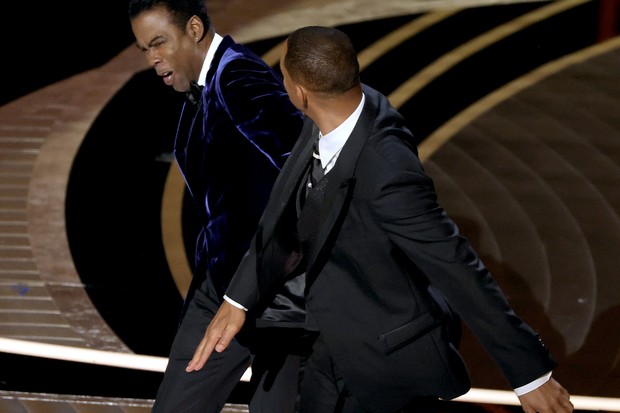 Will Smith dá tapa em Chris Rock durante o Oscar (Foto: Getty Images)