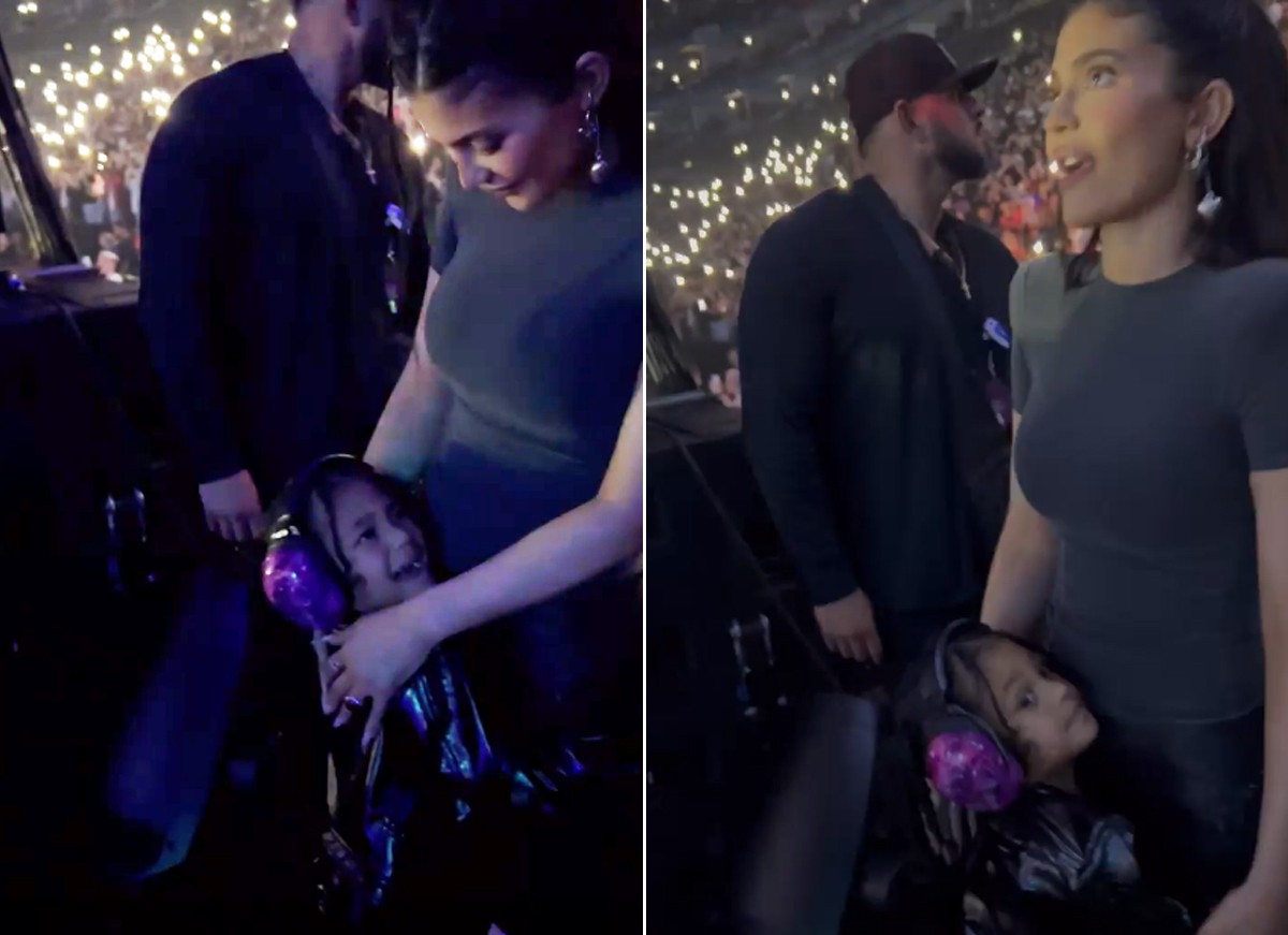 Kylie Jenner curtiu show de Travis Scott com a pequena Stormi Webster (Foto: Reprodução / Instagram)