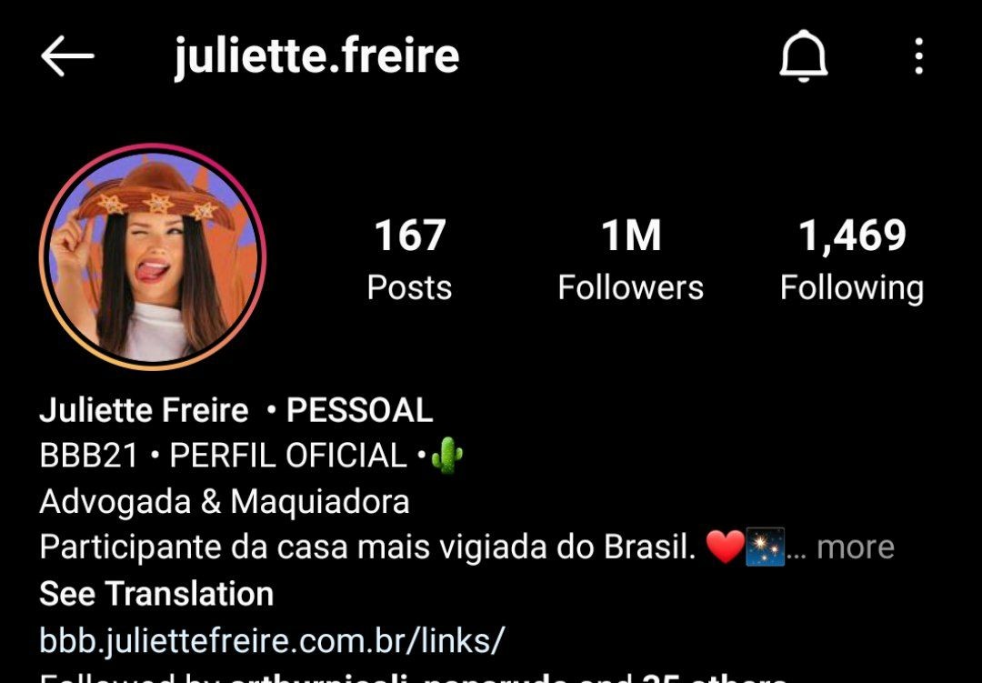 Juliette conquista 1 milhão de seguidores (Foto: Reprodução/Instagram)