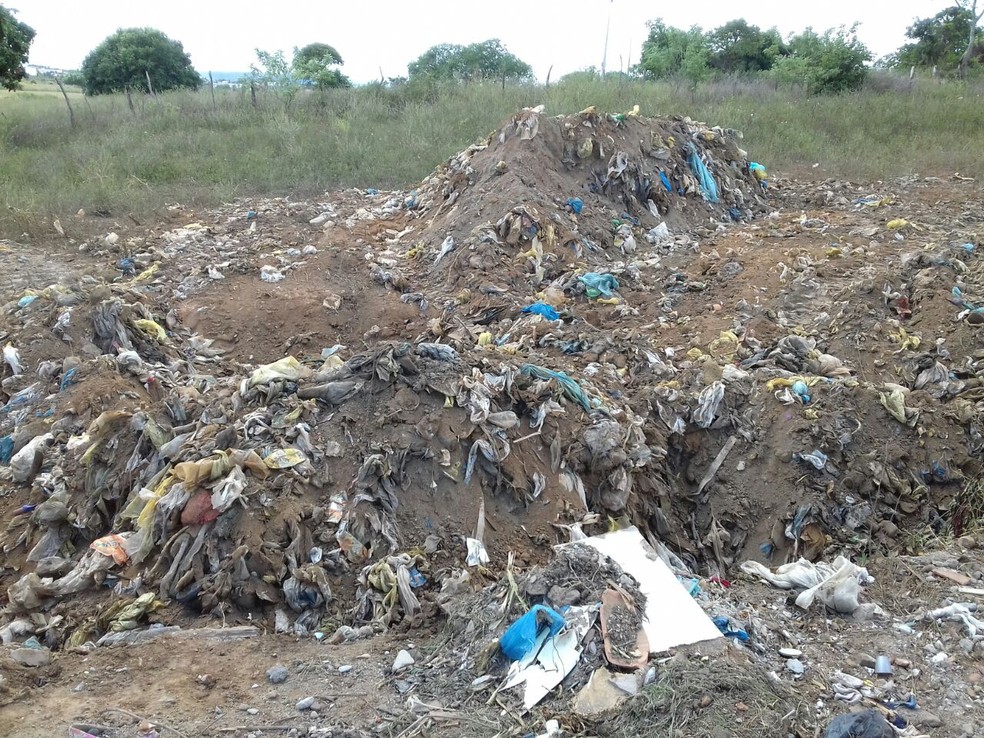 Lixo acumulado no depósito que deveria estar desativado em Palmeira dos Índios, Alagoas (Foto: Arquivo Pessoal/Josineide Soares)
