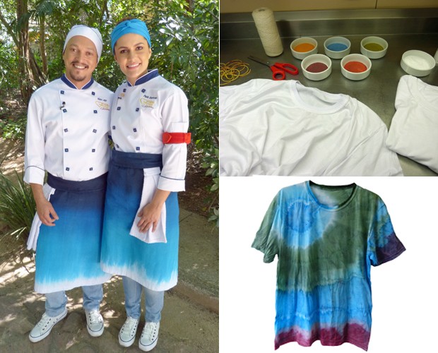 Faça você mesmo uma camiseta tie-dye no estilo do avental do Super Chef (Foto: Mais Você/TV Globo)