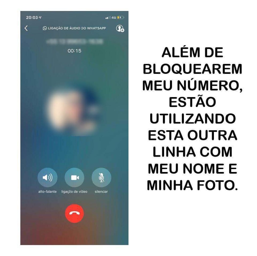 MÃ©dica cai no golpe do Whatsapp e leva prejuÃ­zo de R$ 1.500 em Santos, SP â€” Foto: ReproduÃ§Ã£o