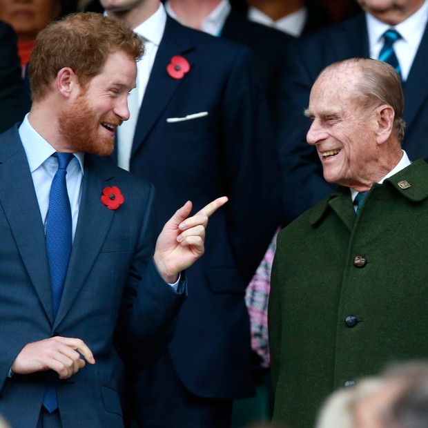 Príncipe Harry e o avô, o Príncipe Philip (Foto: Getty Images)