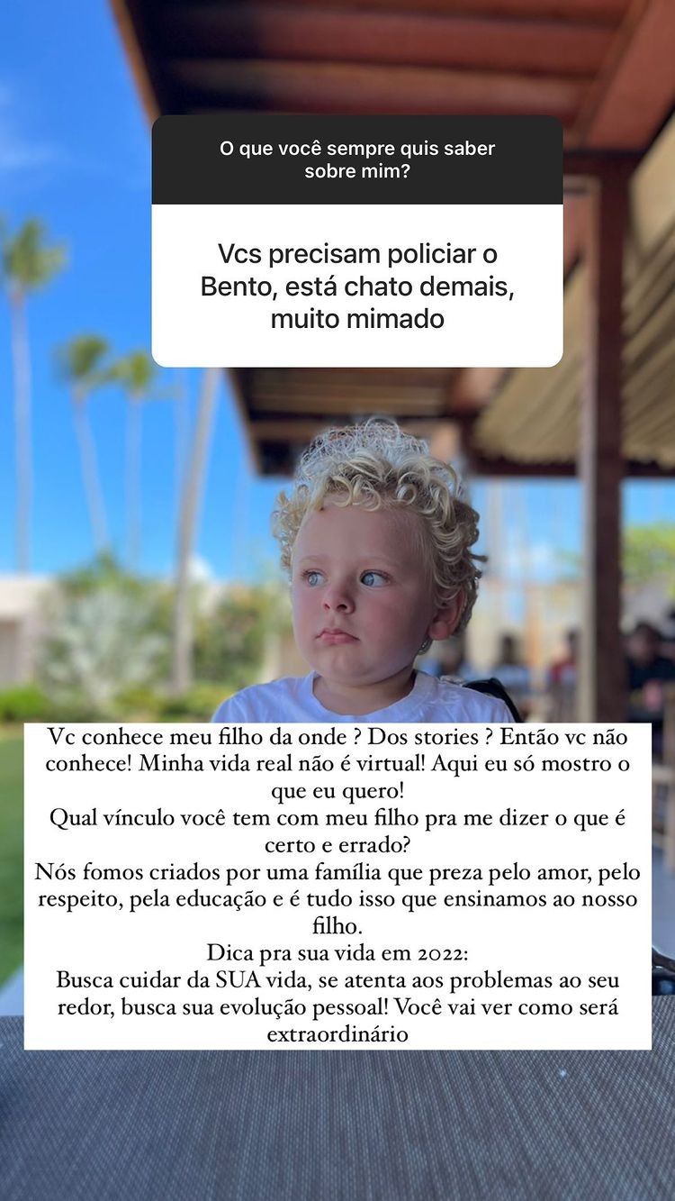 Andressa Miranda responde perguntas sobre o filho (Foto: Reprodução/Instagram)