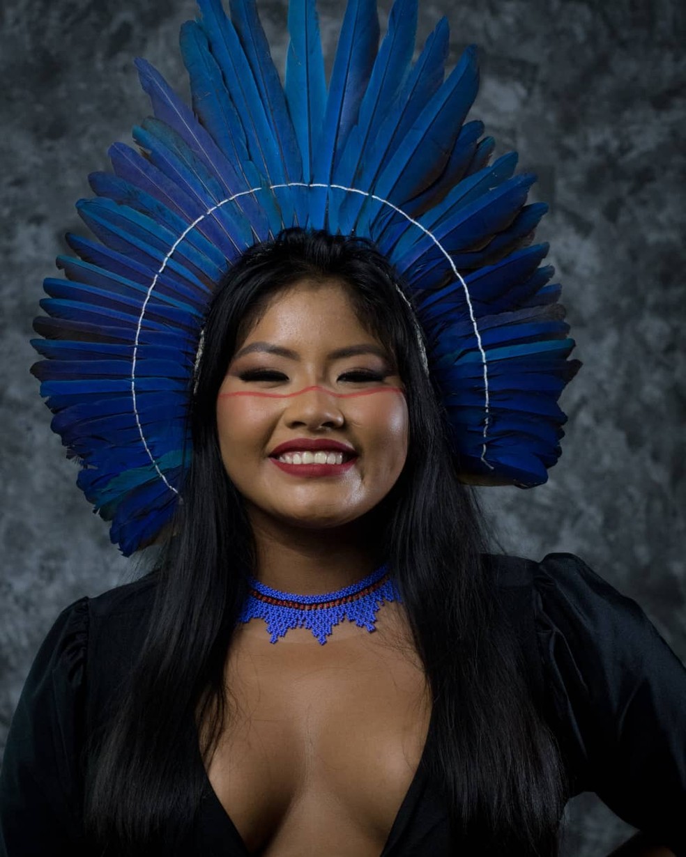 Mari Williams, da etnia Wapichana, foi eleita a primeira Miss Indígena de Roraima — Foto: Reprodução/Facebook/Mari Williams 