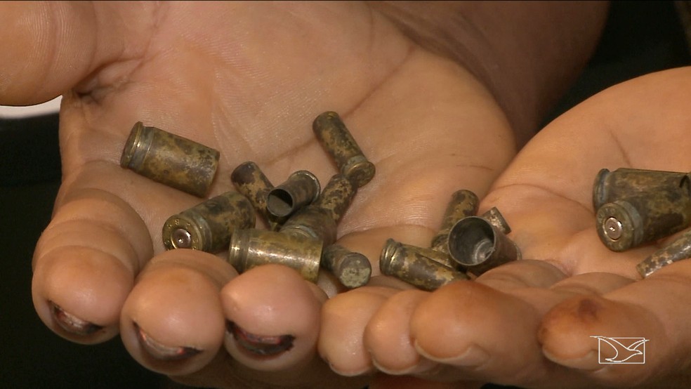 Cápsulas recolhidas em povoados de Formosa da Serra Negra e Grajaú provam a tensão que tomou conta de comunidades rurais (Foto: Reprodução/ TV Mirante)