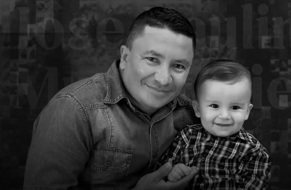 José Paulino da Silva Xavier, de 43 anos, e o filho Murilo Tavares Paulino, de 2 anos, morreram em uma colisão de motos na zona rural de Assaré, interior do Ceará. — Foto: Reprodução