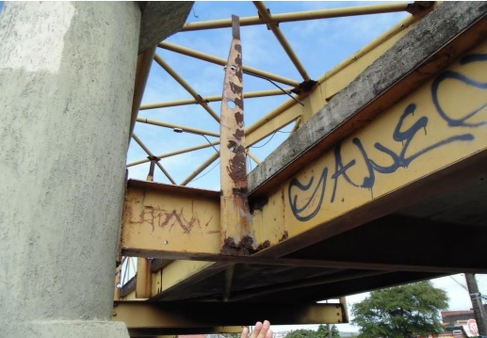 Trecho com corrosão e oxidação — Foto: Divulgação