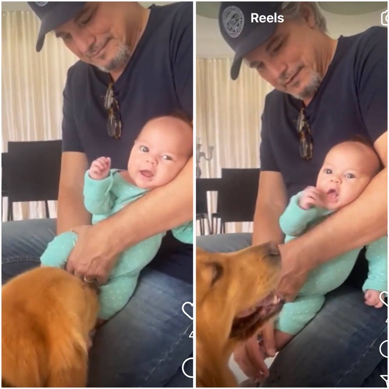 Enzo Celulari mostra momento fofo da irmã caçula, Chiara, conhecendo cachorro (Foto: Reprodução / Instagram)