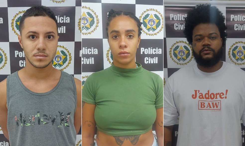 Breno Nunes Maselli, de 21 anos; Thays Vilela Coutrim, de 25 anos; e Felipe Barros de Carvalho Filho, de 28 anos — Foto: Divulgação/Polícia Civil