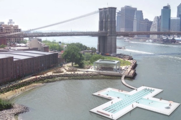 Piscina flutuante em Nova York (Foto: Divulgação)