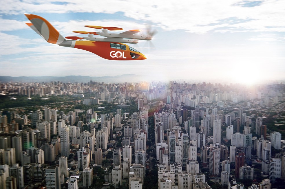 Gol anuncia plano para malha aérea com 250 aviões elétricos — Foto: Divulgação/Gol