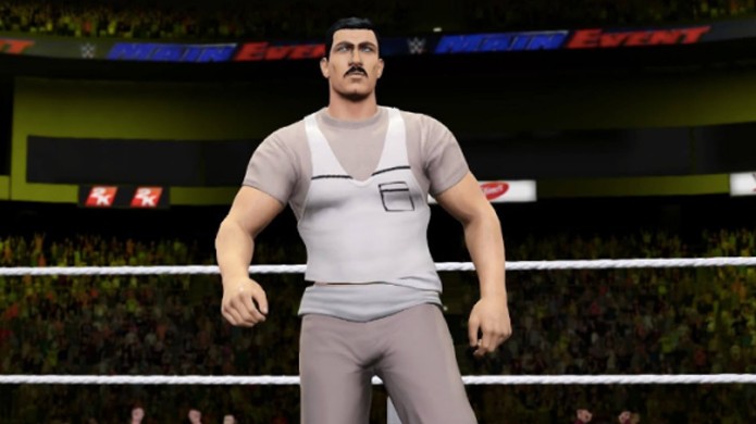 Bob de Bobs Burger poderia ser facilmente confundido com um certo cantor em WWE 2K16 (Foto: Reprodução/Kotaku)