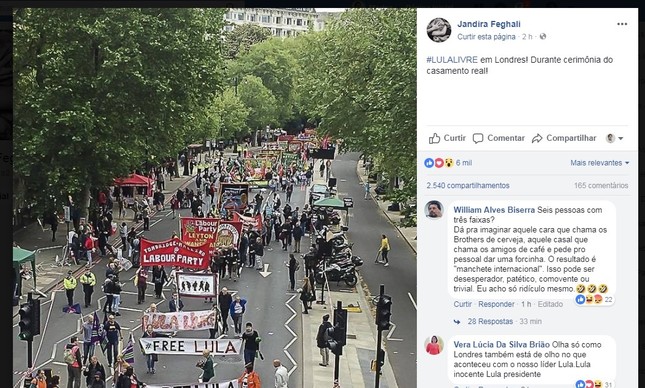 Postagem de Jandira nas redes sociais traz foto antiga de protesto a favor de Lula