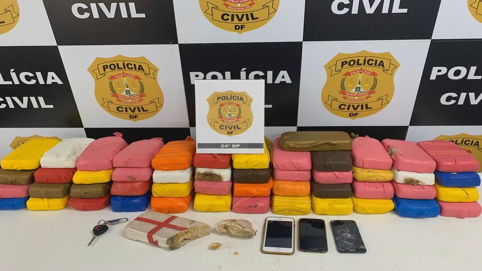 Polícia Civil do DF apreende 50 quilos de pasta base para cocaína em Ceilândia, no DF — Foto: TV Globo/Reprodução