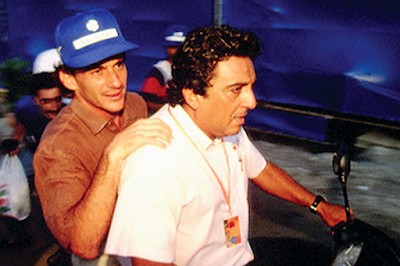 Ayrton Senna e Galvão Bueno (Foto: Ayrton Senna Vive/Arquivo)