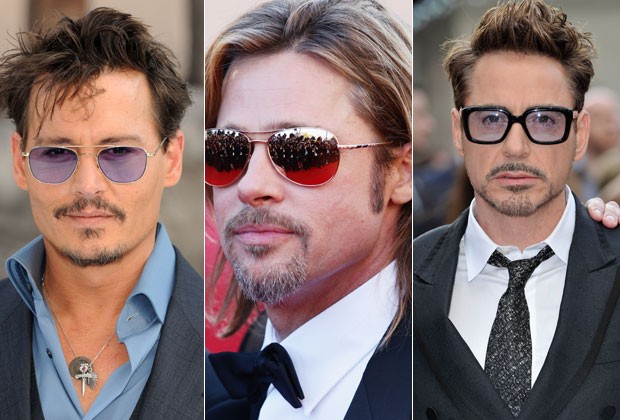 Johnny Depp, Brad Pitt e Robert Downey Jr. (Foto: Getty Images)